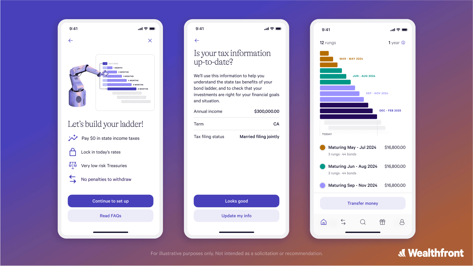 Wealthfront Automated Bond Ladder UI